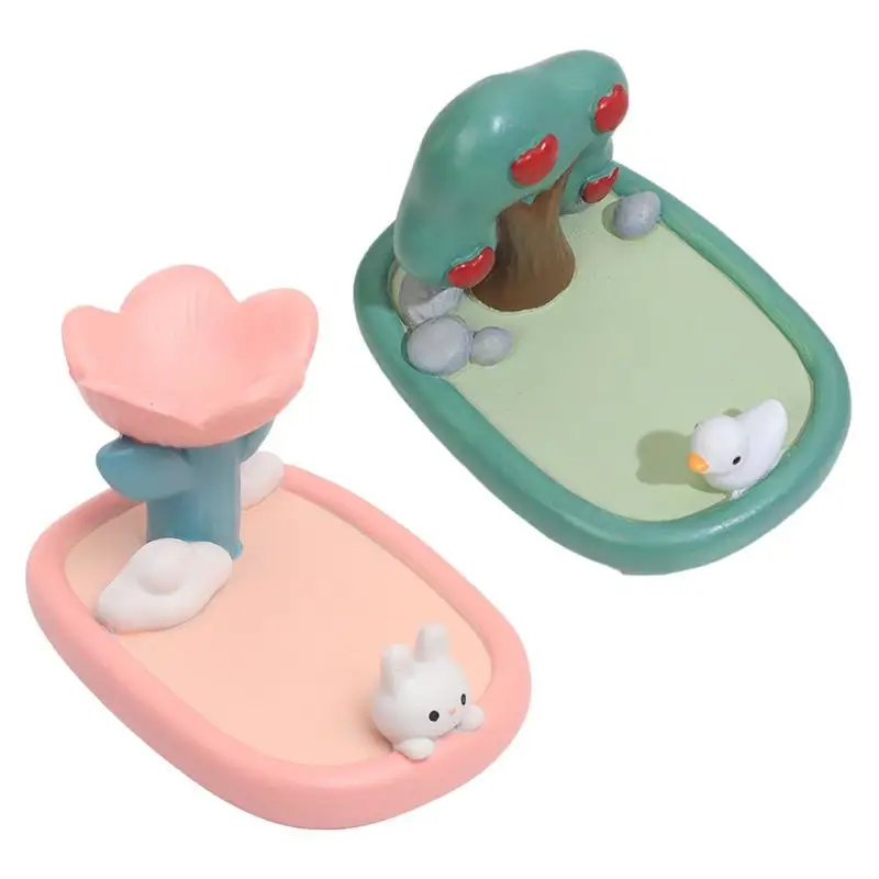 Cute Bunny Tablet Phone Desktop Holder Universal Resin Phone Stand Mobile Phone Holder Tablet Stand Desk Ornament for Reading