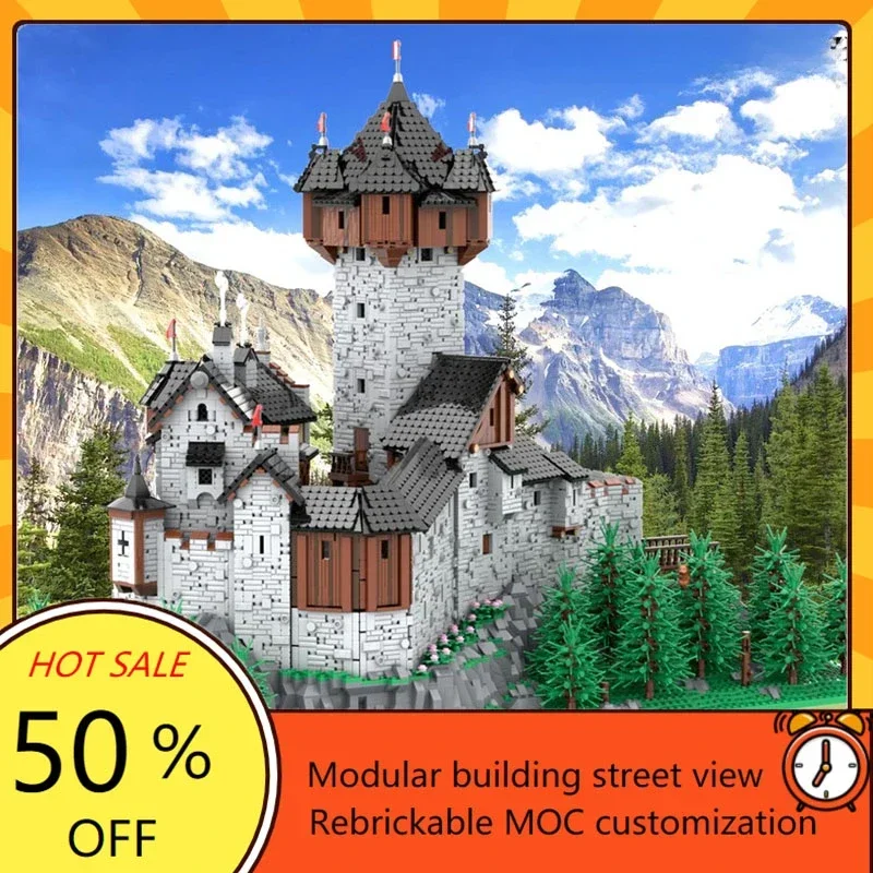 15539PCS Burg Castle in Carinthia, Austrian Alps"MOC view Model Building Blocks Architecture Education Assembly Model Toys Gift