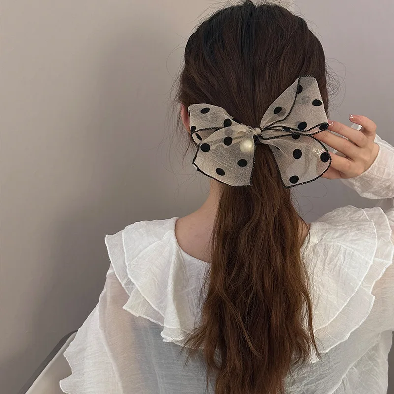 Scrunchie korean hair accessories ties bow band for girl women elastic rubber kpop sweets fashion leading vintage 2024 popular