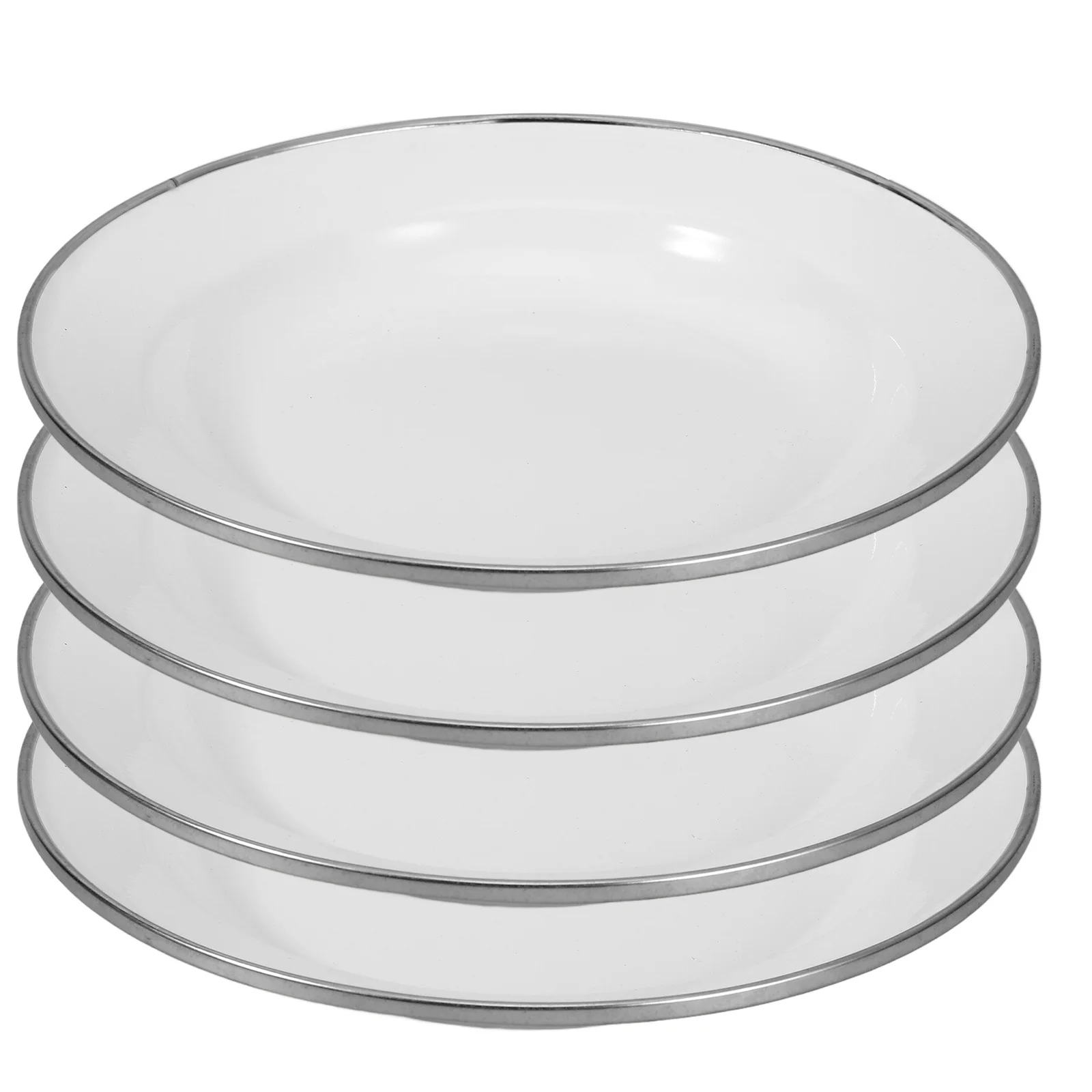 

4Pcs Vintage Enamel Plates Thickened Reusable Serving Dishes for Party Wedding Salad Steak Pasta Retro Style Kitchen Supply