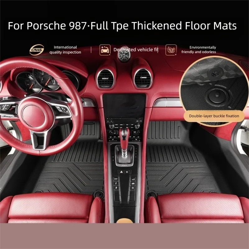 TPE Floor Mats Compatible with For Porsche Boxster/Cayman 986/987 1997-2012 LHD Full Coverage Surround Threshold Accessories