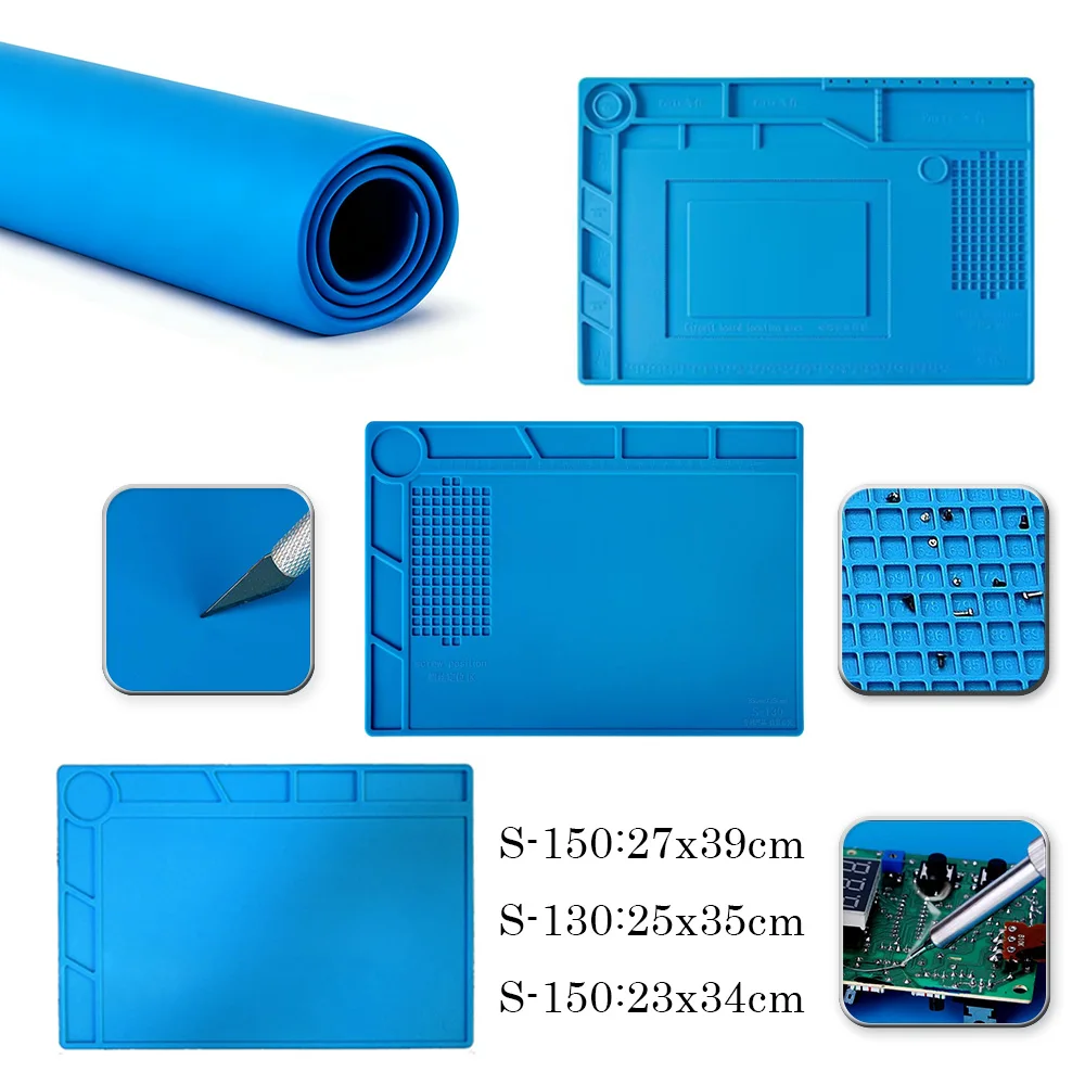 1pcs Anti-static Soldering Silicone Mat Heat-Resistant Work Pad For Hot Airs Guns Soldering Station Repair Desoldering Platform