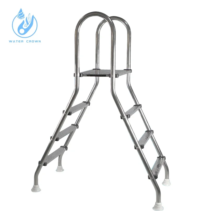 Stainless Steel Double-side Escalator Swimming Pool 2 3 4 5 Steps Pool Ladder Escalera de piscina