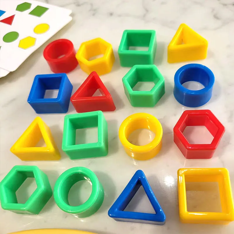 DIY kształt geometryczny dopasowanie kolorów Puzzle 3D dziecko Montessori nauka edukacyjna interaktywna gra bitewna zabawki dla dzieci prezent