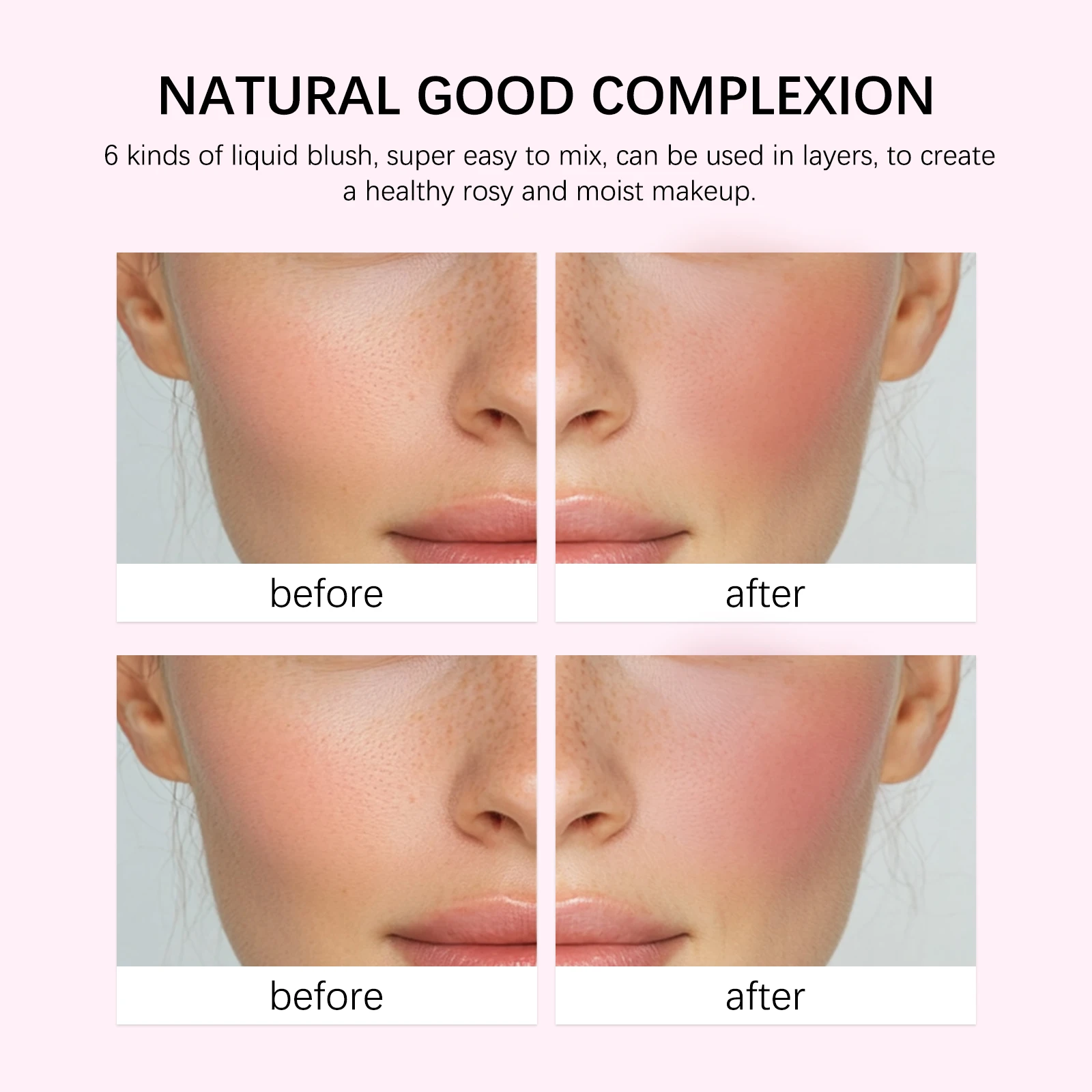 6 ألوان أحمر الخدود السائل مقاوم للماء Sweatproof ماتي الكنتوري مسحوق أحمر الخدود السائل سطع الخدين روج عارية اللون ماكياج الوجه #2