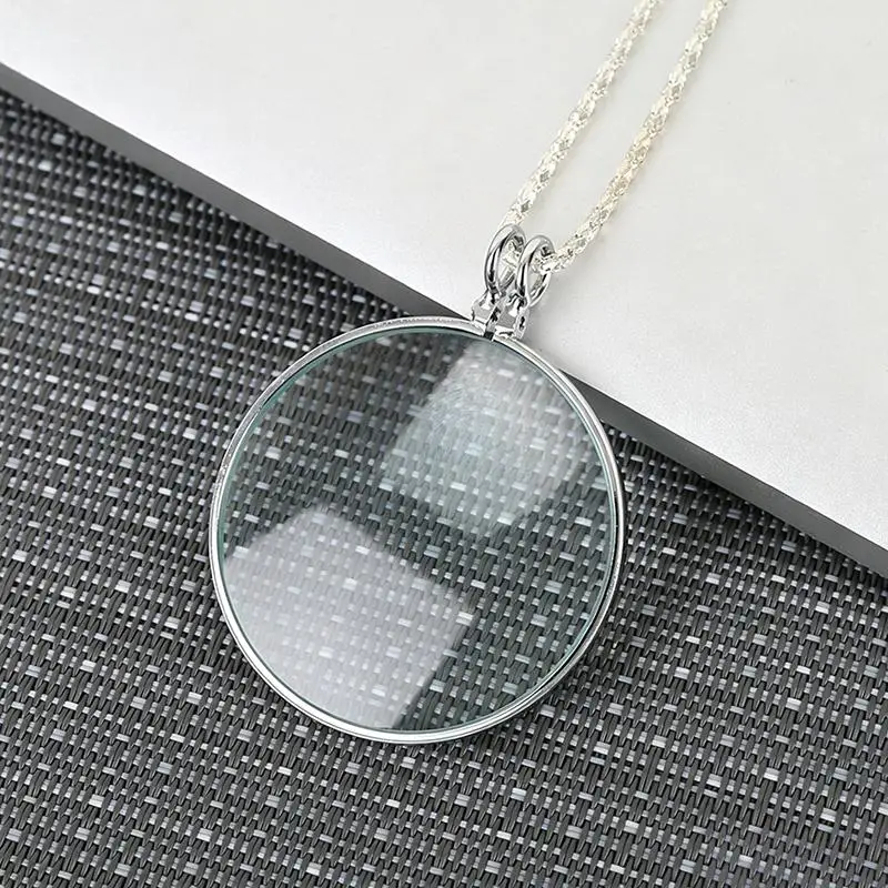 Portable Reading Glasses With Chain Jewelry Magnifying Glass For Small Text