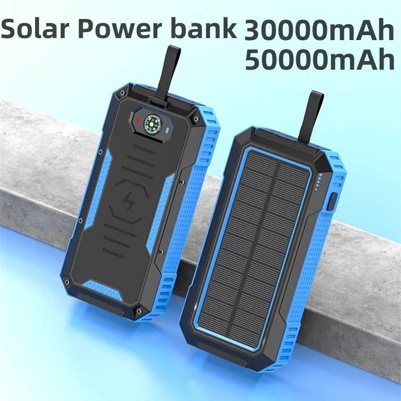 

50000mAh Solar Wireless Power Bank 22.5W Fast Charging 4 USB for iPhone Xiaomi Samsung Portable Charger Powerbank Spare Battery