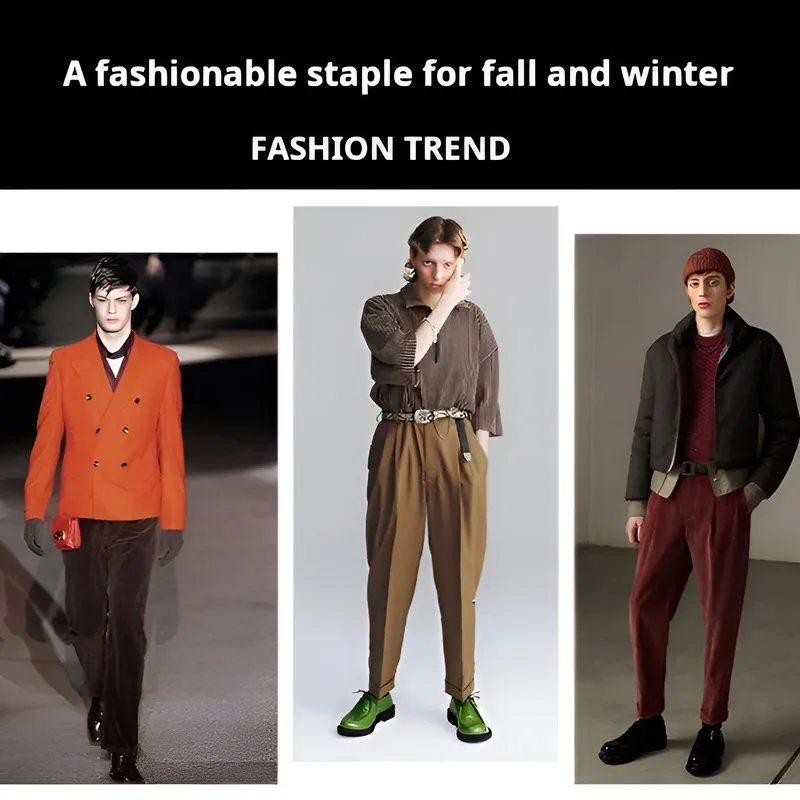 Spring and autumn loose men's corduroy middle-aged and elderly corduroy casual autumn and winter thick high waist straight dad