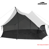 Soomloom Outdoor Canopy Netting – Mosquito Bug Protection with Tarp Skirt for Camping Hiking & Shelters – 4m Tarp Mesh Screen