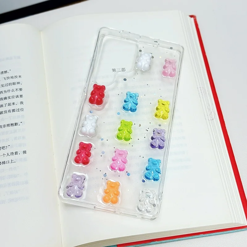3D Candy Bears Jelly Phone Case For Samsung S26 S25 24Plus S23Ultra S22+ A16 A15 A55 A54 A36 Cover Skinny Shell Body Protection