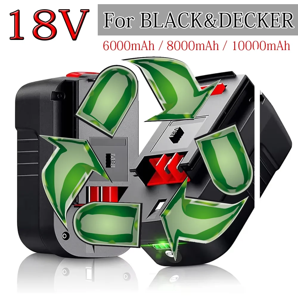 

Power Tool Battery A18 A1718 A18NH HPB18 For Black&Decker 18V 6.0Ah 8.0Ah 10Ah HPB18-OPE FS1800CS FS1800D FS1800D-2 FS1800ID