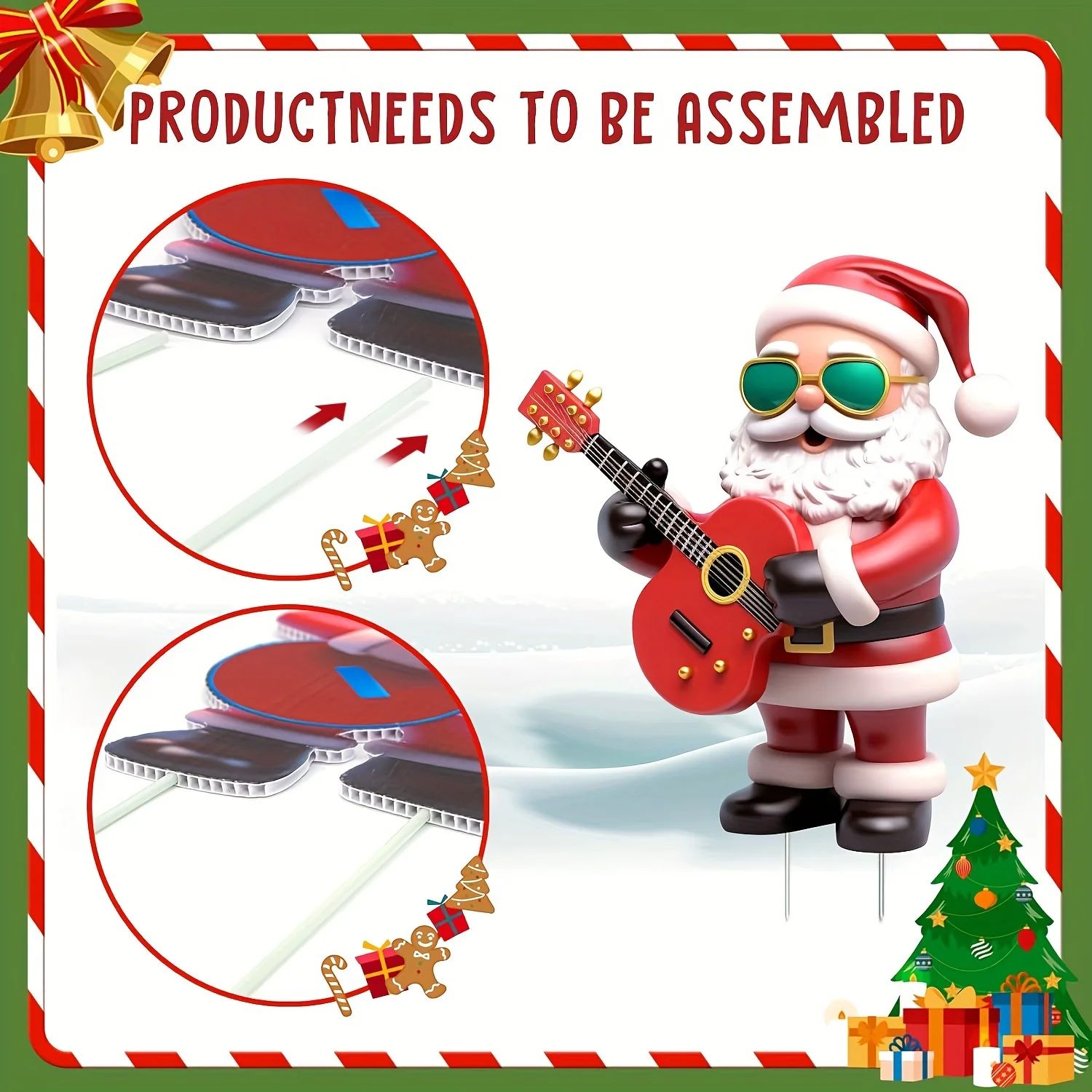 12Pcs 2D Flat Christmas Wooden Music Santa Claus Wooden Pendant Christmas Tree Decoration Perfect Holiday Gift Decor view 5