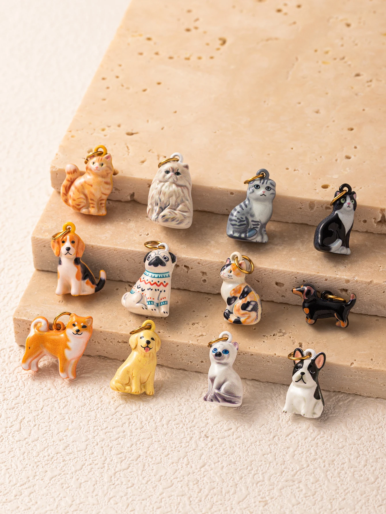 316 Edelstahl Wasserdicht Farbbeständig Niedliche Tier-Katzen-Welpen DIY Anhänger Charms Schmuckherstellung – Detail 3
