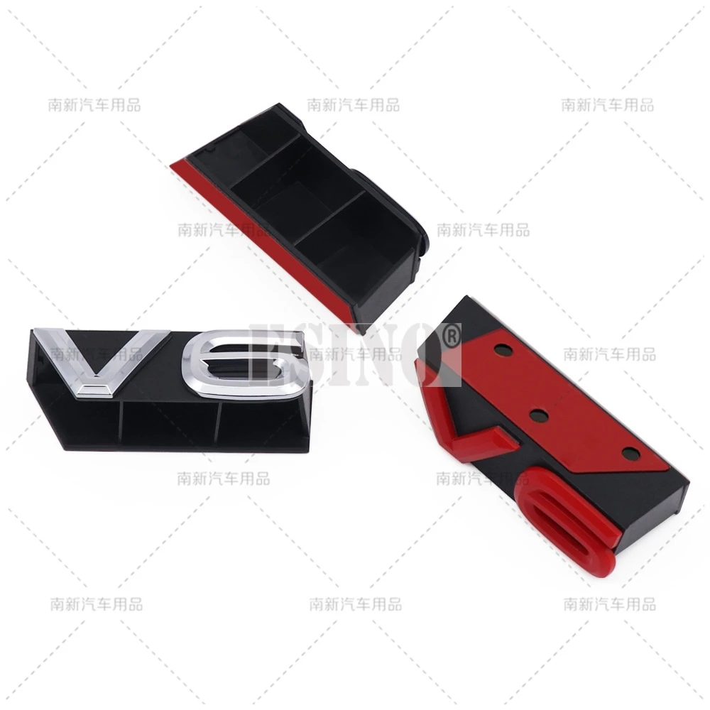 

Car Styling 3D V6 Front Grill Adhesive ABS Emblem Accessory Decorative Badge for Volkswagen Touareg Passat CC Teramont Phideon