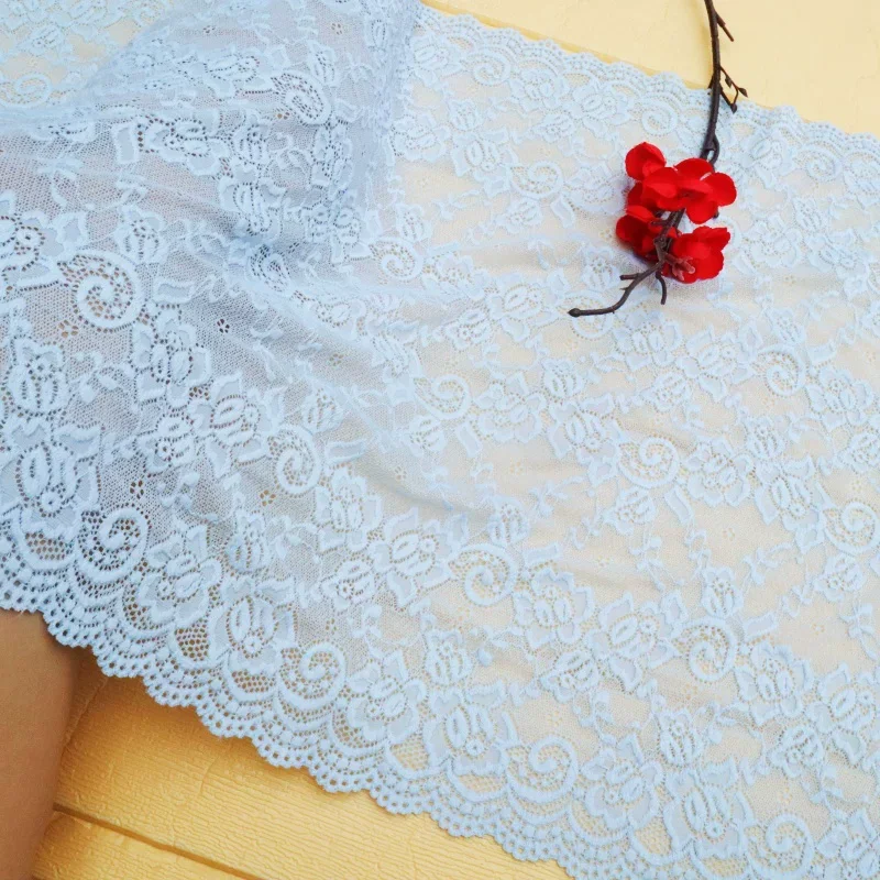 

3yard Width 40cm Blue elastic lace trim dress collar and sleeve tube top diy trim accessories lace for sewing clothes