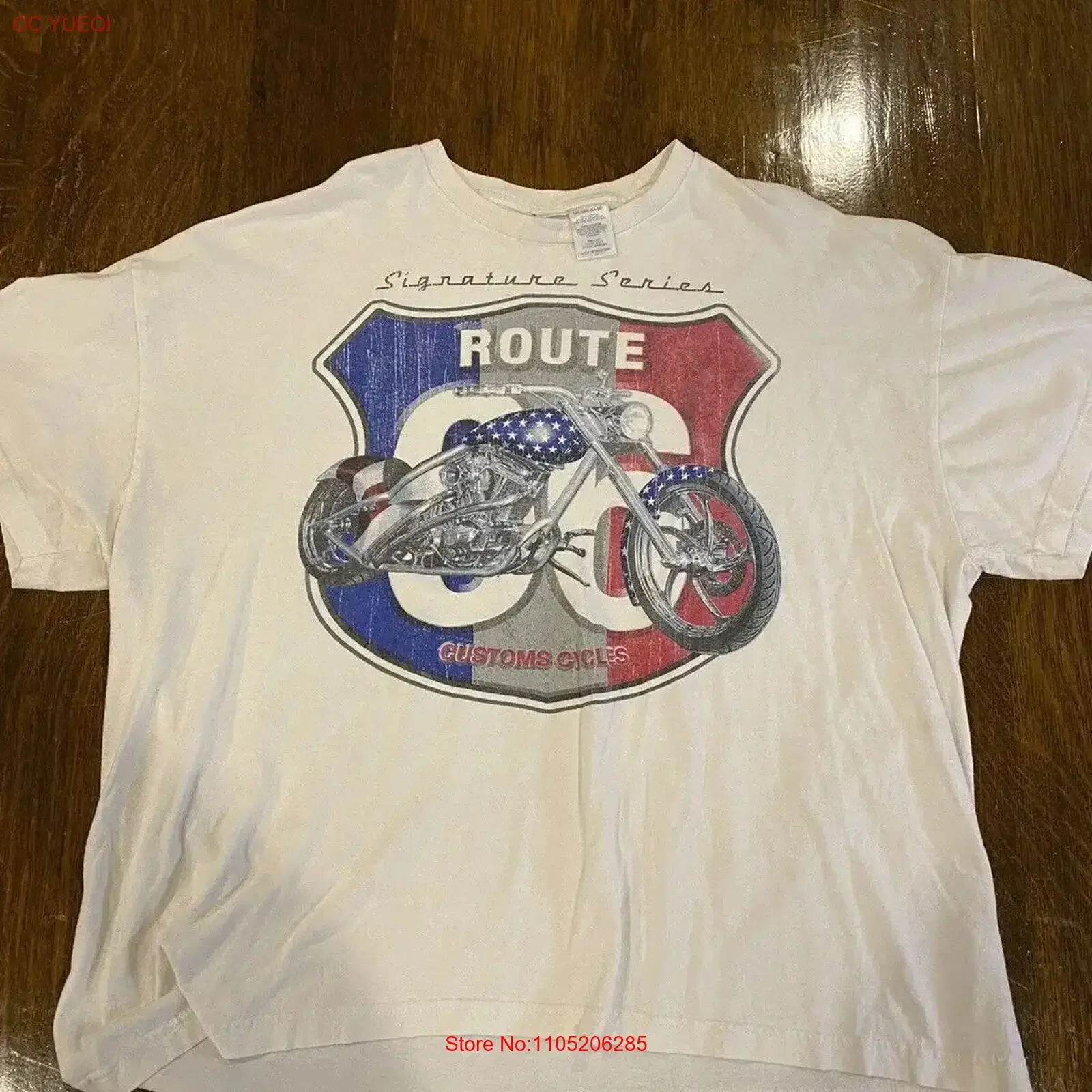 

Route 66 T Shirt Signature Series Custom cycles USA XXXL 3XL vintage Washed Versatile Slightly Stylish fashion streetwear