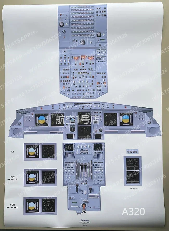 AIRBUS A320 Simulator Cockpit Map Training Flipchart 91 × 63.6 سم