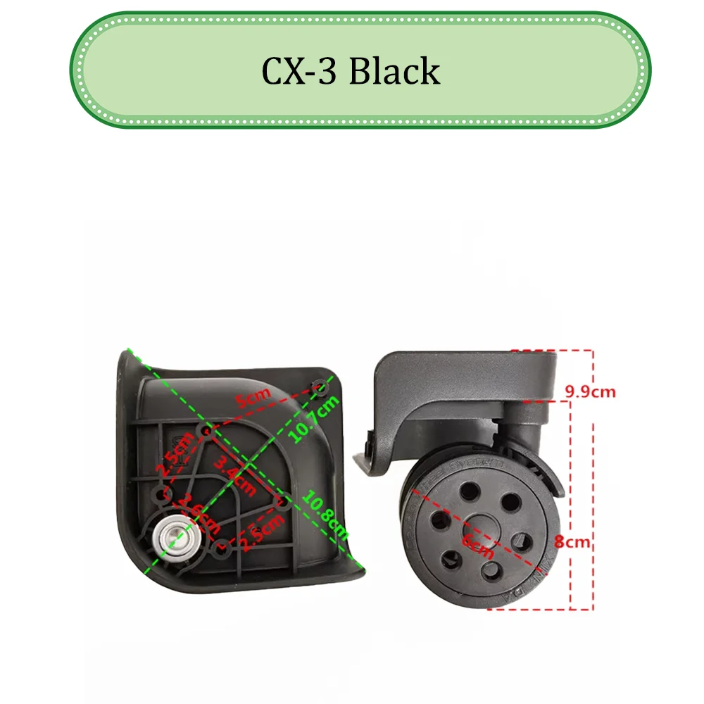 CX-3 Universal Wheel Replacement Suitcase Convenient Silent Smooth Shock Durable Absorbing Rotating Accessories Caster Wheels