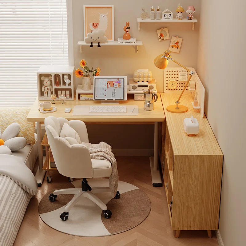 Desk Student Household Computer Desk Desktop Bedroom Girls Makeup Table L-shaped Learning Writing Table