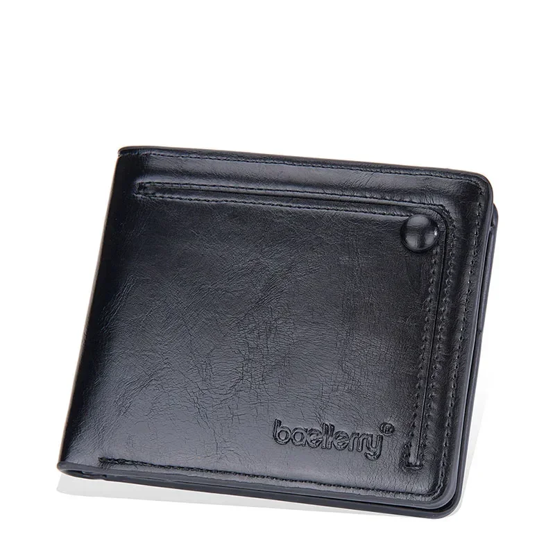 Men Leather Wallet Multi-card Bit Return Short Purse Male Solid Europe America Bifold Zipper Hasp Coin Wallet Business Carteira