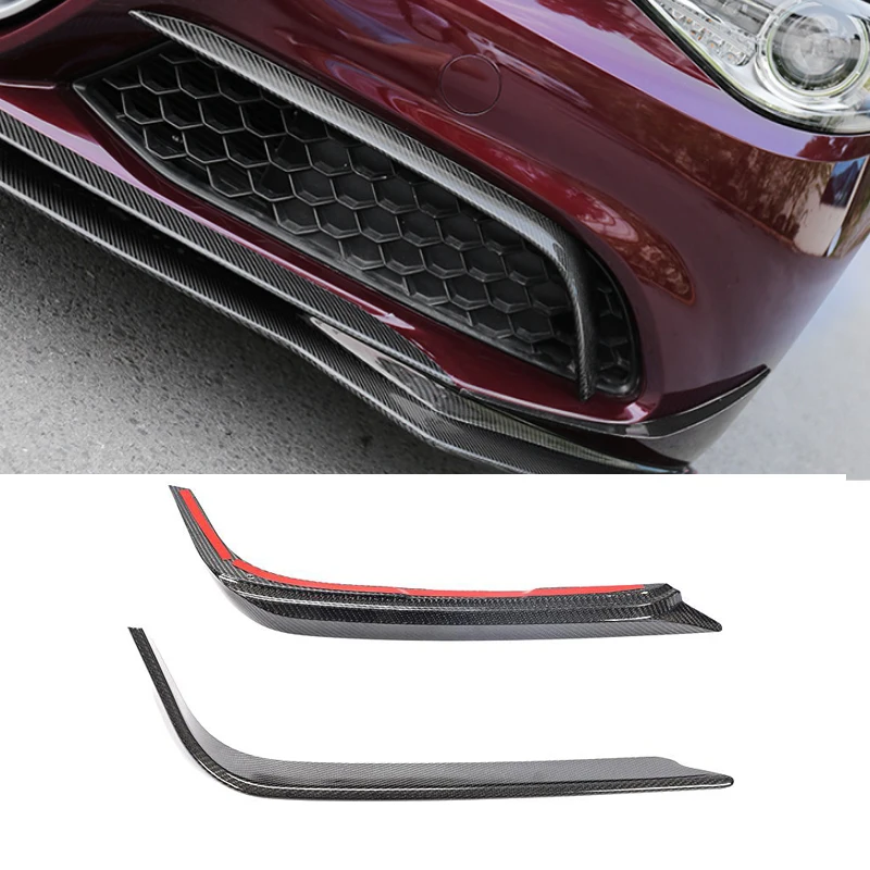 Front Fog Light Lamp Decoration Cover Trim Frame for Alfa Romeo Giulia Base Sedan 4-Door 2015 - 2020 Front Bumper Canards Fins