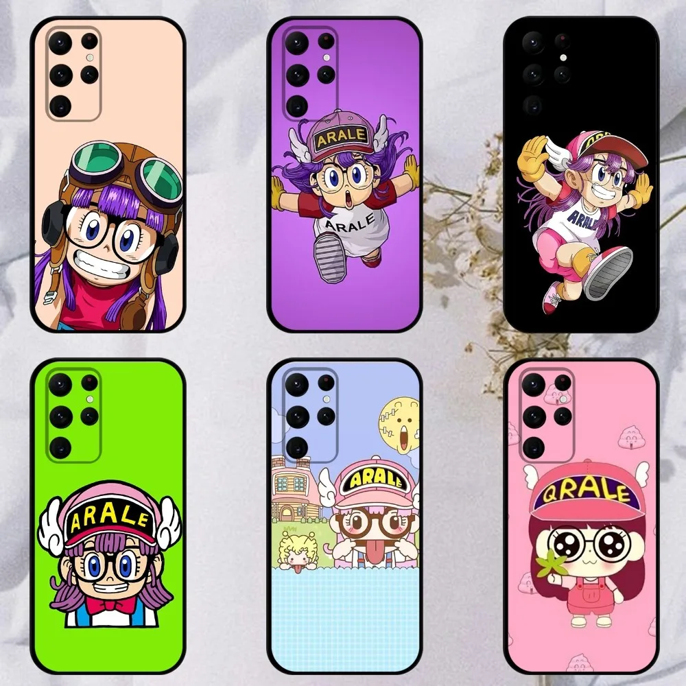 Dr Slump A-Arale Anime  Phone Case For Samsung S23,23,22,30,21,10,9,Note20 Ultra,Lite,Ultra,5G,Plus,FE,Black Soft Case