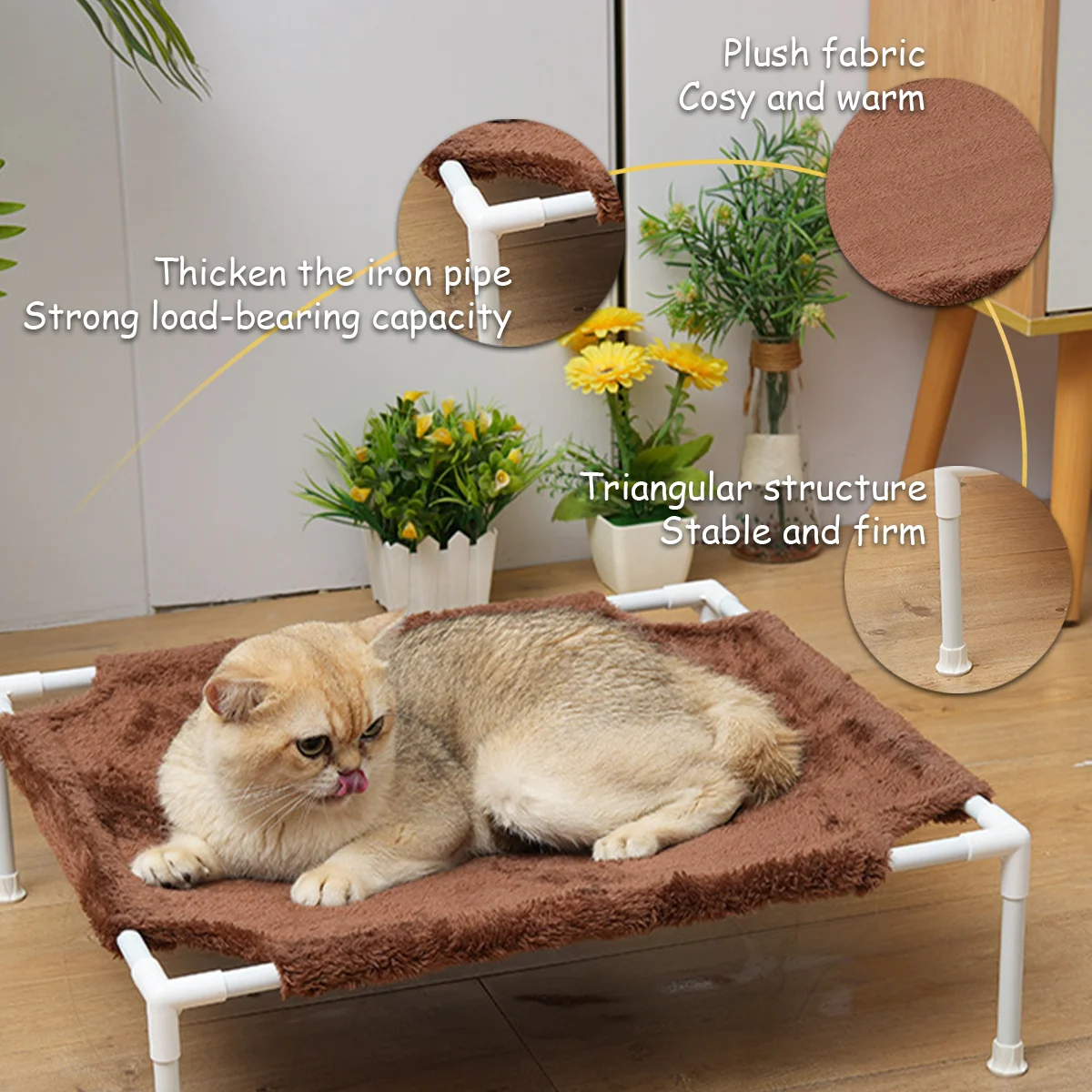 Pet Camping Cat Hammocks for Dogs Folding Puppy Camping Bed Cat House Portable Removable Washable Puppy Beds Dog Hammock for Cat