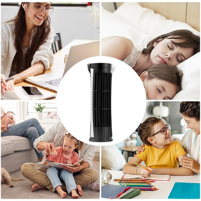 

Exquisite-Bedroom Desk Mini Tower Fan Table Cooling Fan 2-Speed Wind Speed Adjustment Electric Desk Fan