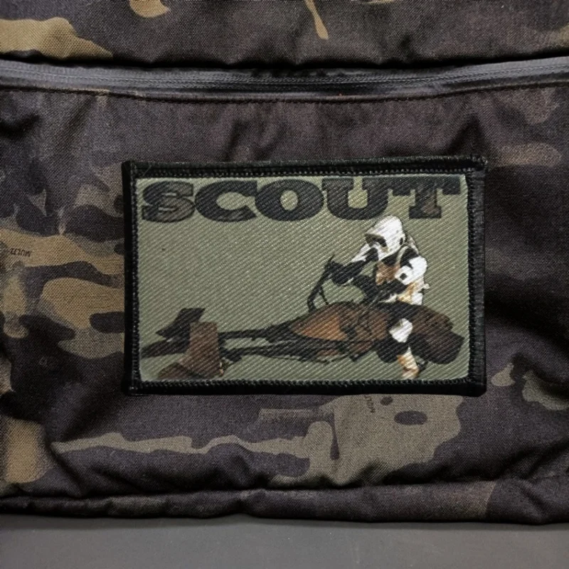 SCOUT Printed Patch on Clothes Tactical Morale Badge Hook and Loop Military Patches Backpack Stickers Appliques