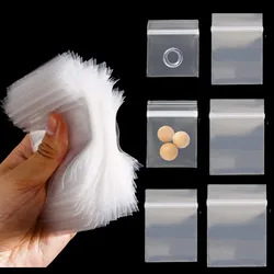 50pcs 20 Wire Thickening Mini Ziplock Bags Transparent Small Plastic Poly for Pills Coins Jewelry Storage Small Business