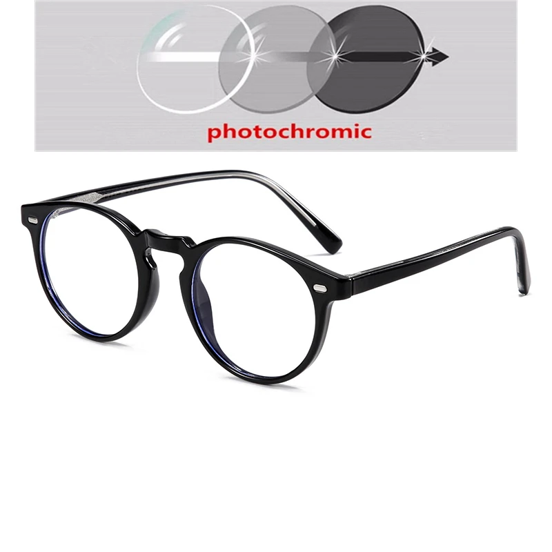 GSBJXZ TR90 Blue Light Blocker Round Nearsighted Eyeglasses Women Men Student Optical Glasses Prescription 0 -0.5 -0.75 To -6.0