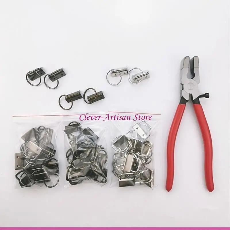 E06B 3 Colors for Key Hardware with Pliers Tool for Keychain and Wristlet Clamp