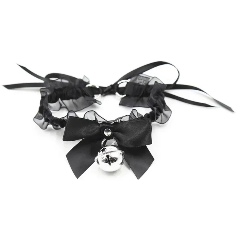 Fetish Lace Adjustable Collars with Bell S&M & Bondage Cute Cat Cosplay Adult Game Erotic Product Sex Toys for Women Couple