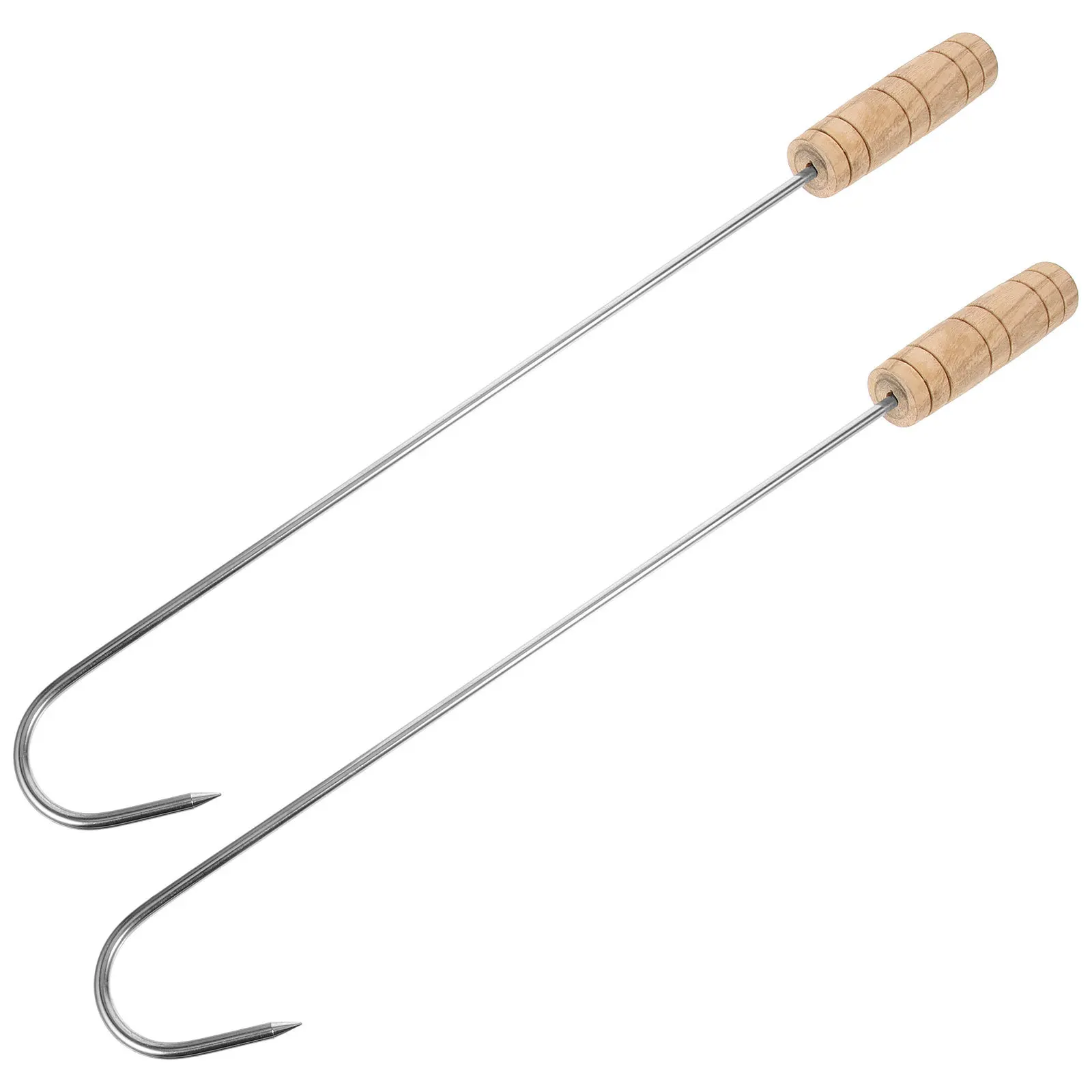 2 قطعة مقبض الفولاذ المقاوم للصدأ السنانير الصلب المعادن التمهيد مجتذب للمطبخ اللحوم السنانير كاوبوي التمهيد مجتذب أداة #2