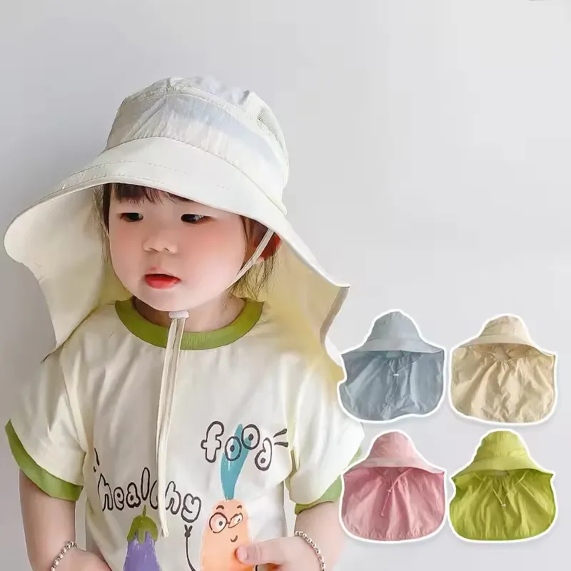 

2026 Summer Kids Quick-dry Cap Thin Big Brim Baby Sun Hat Boys And Girls Outdoor Beach Travel Children Fisherman's Hat