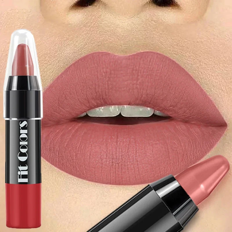 Matte Red Lipstick Crayon Lip Liner Pencil Lip Outline Contouring Lasting Waterproof Lip Stick Pigments Moisturizing Lips Makeup