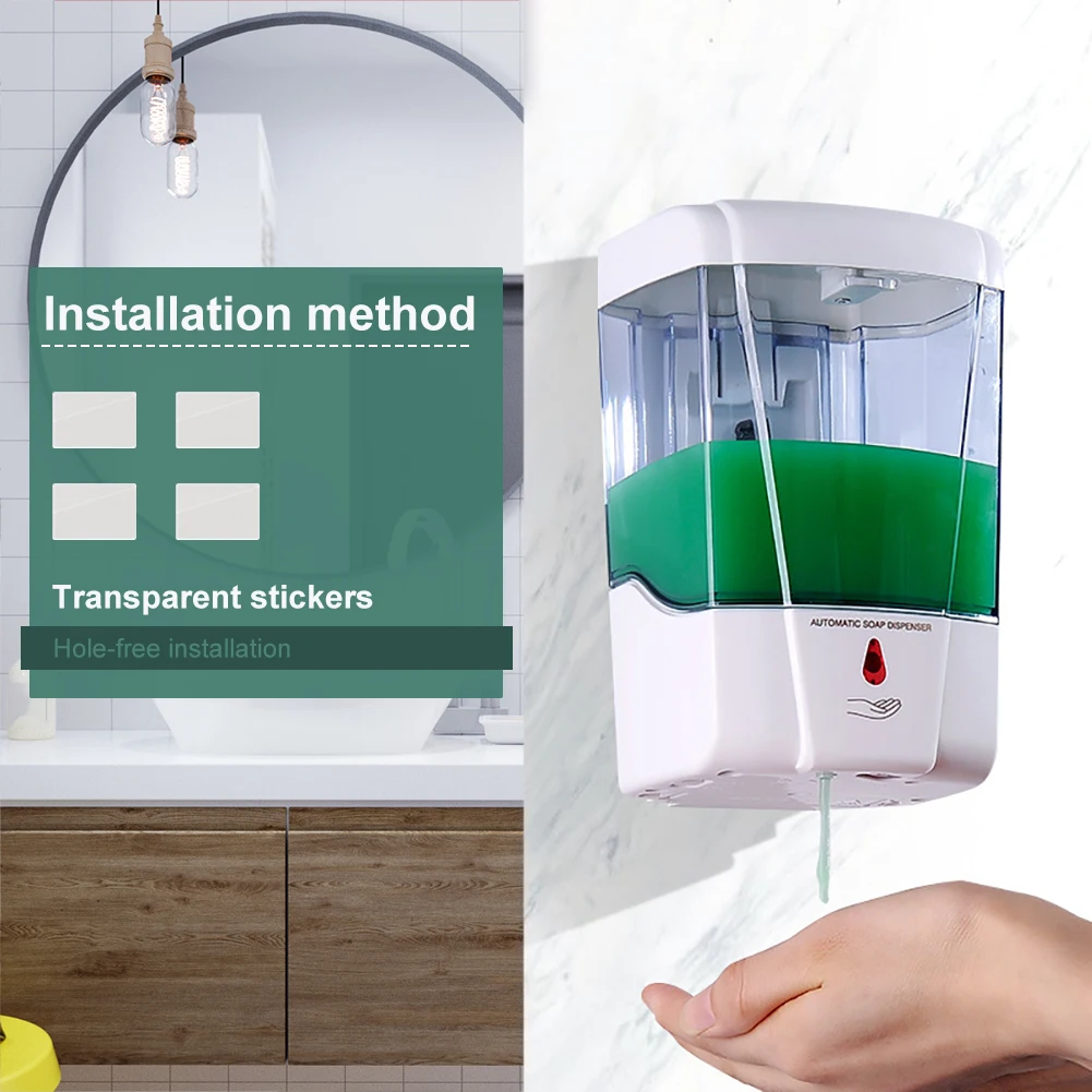 Distributeur automatique mural de désinfectant pour les mains Regina, capteur de mouvement infrarouge sans contact, distributeur de désinfectant pour la maison, la cuisine et l'hôtel, 700 ml