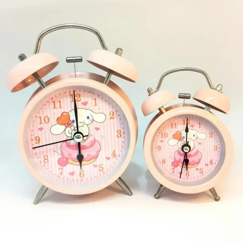 Sanrio Bedroom Alarm Clock Kuromi My Melody Hello Kitty Cinnamorol Ins Girl Heart Bedside Silent Alarm Clock Wake Up Alarm Clock