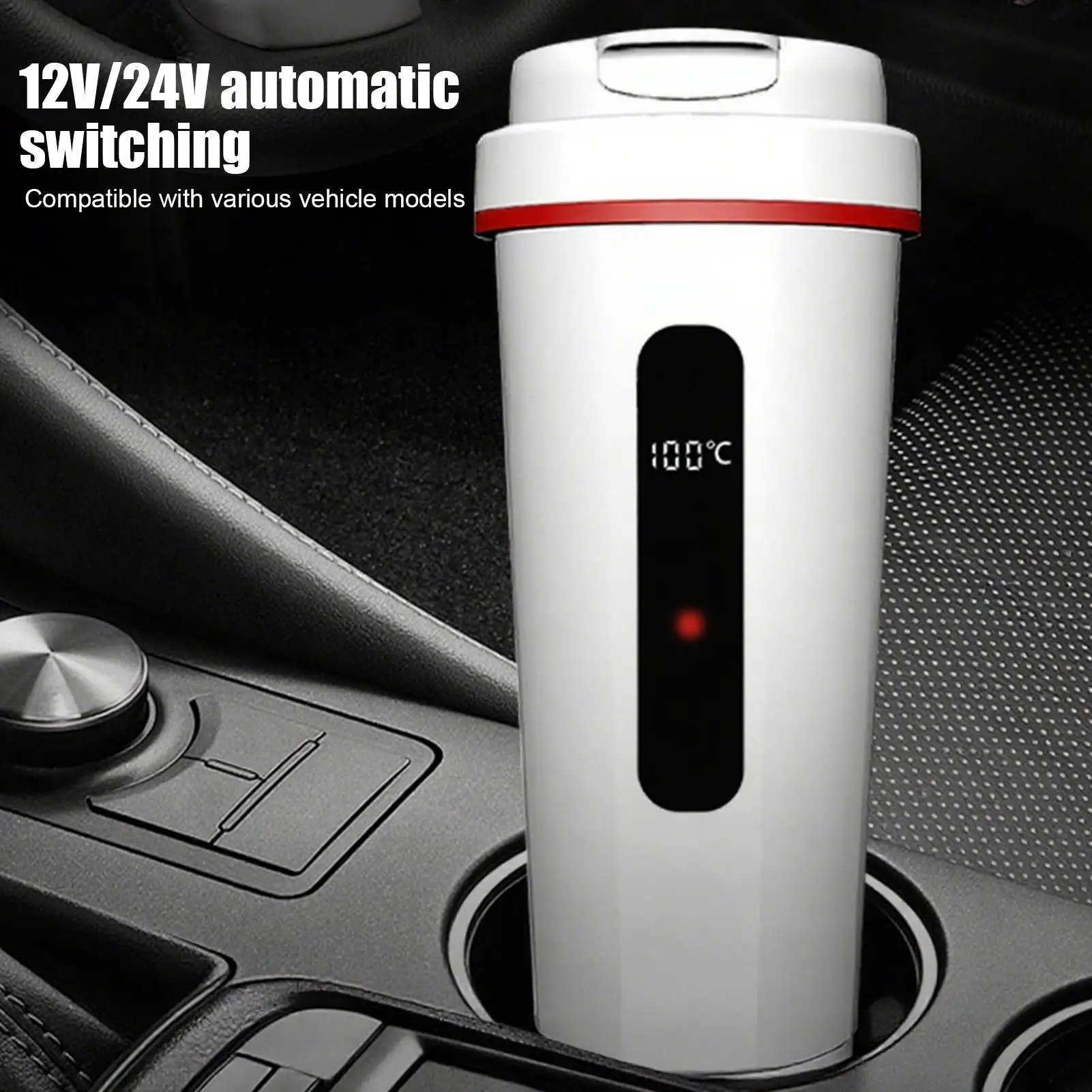 Car Water Heater Stainless Steel Heating Bottle Instant Heating Tea Milk Cup For Boat Airplane Camping Kitchen Travel Picnic SUV