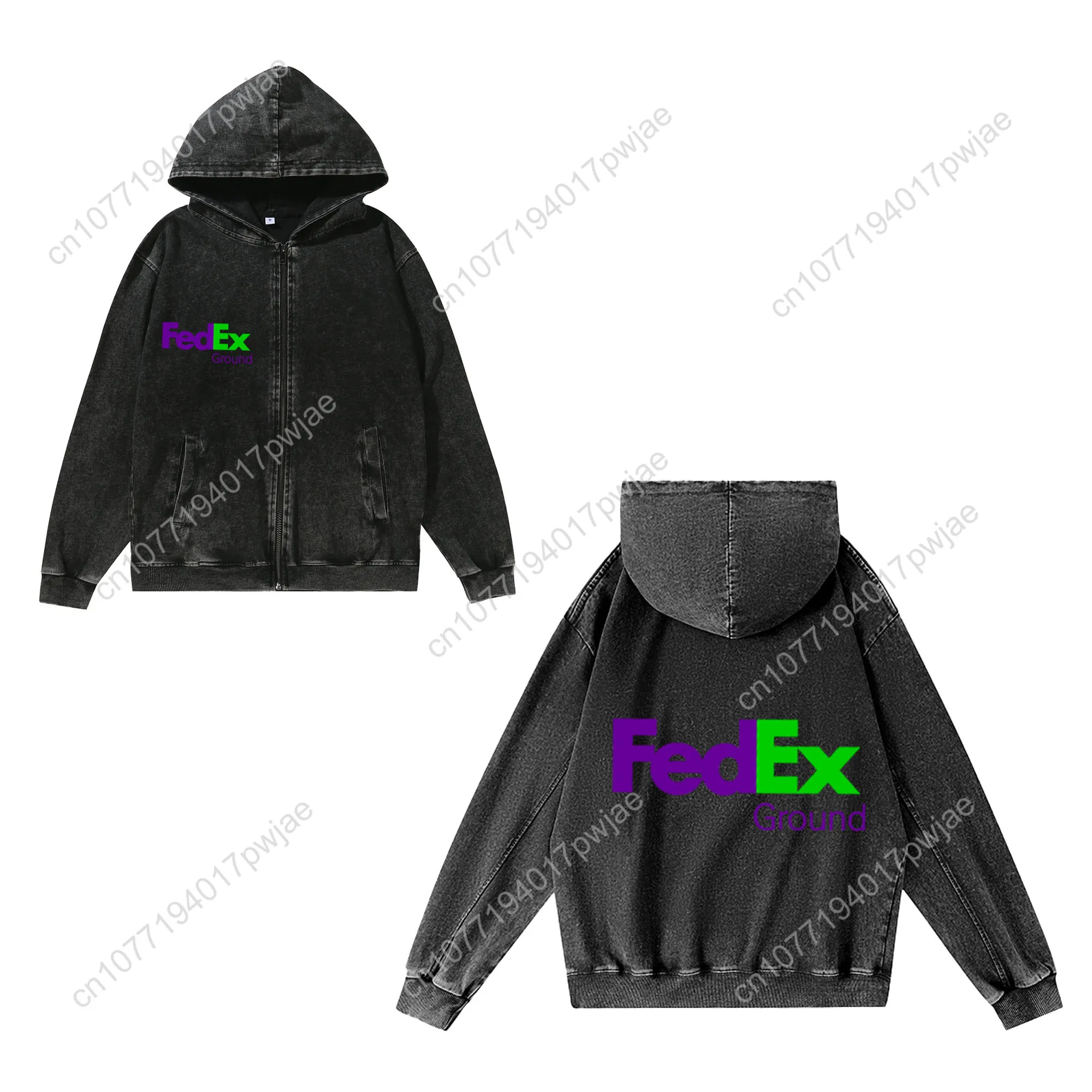 فيديكس مطبوعة نمط سستة البلوز رجل امرأة خمر هوديس قميص العرق مع جيب كامل البريدي مخصص سترة قمم #2