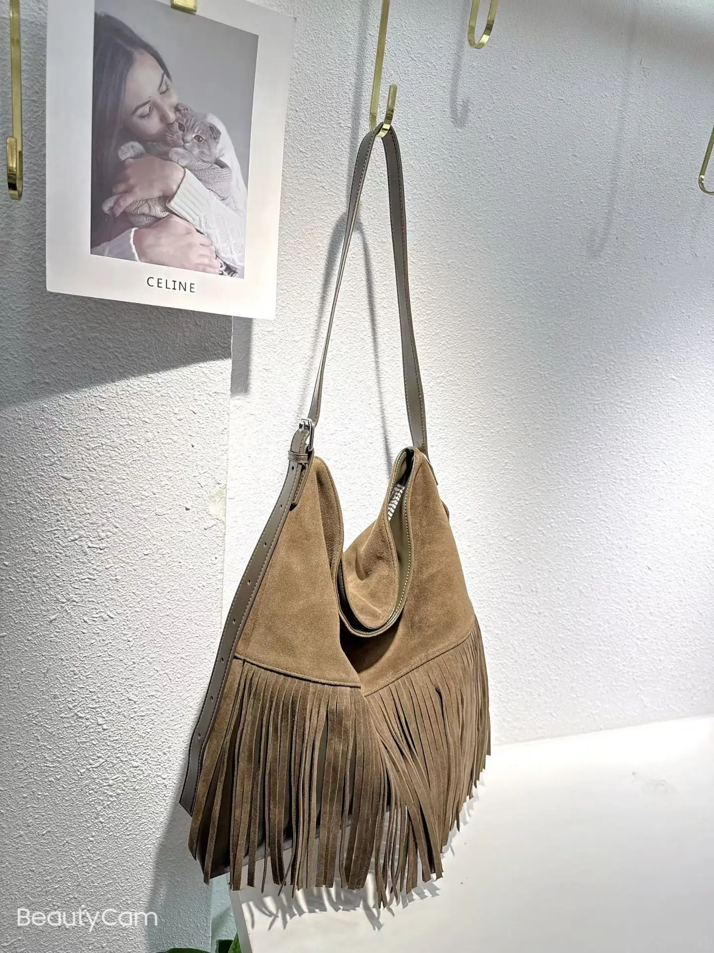 

Genuine Leather Women Shoulder Crossbody Underarm Bag Luxury Designer Brand Ladies Large Bohemian Sand Bag Suede Female Tote New