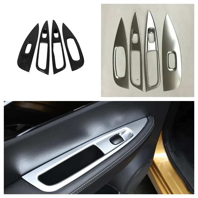 For Nissan Qashqai J11 2014 - 2021 Car Door Armrest Window Lift Switch Button Panel Cover Kit Trim Matte Interior Accessories