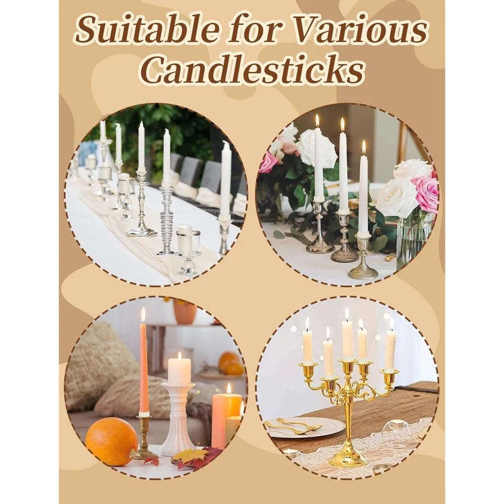 A96K-Taper Candle Grippers 22 Pcs Silicone Candle Hugger, Candle Ring Holders For Tapers Candles Cup