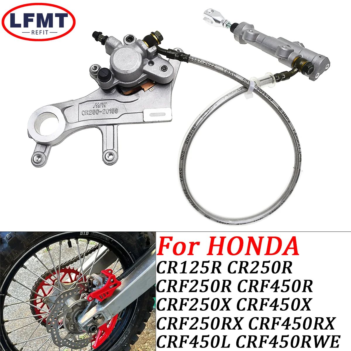 

Motorcycle Rear Brake For HONDA CR125R 250R CRF250R 450R CRF250X 450X CRF250RX 450RX CRF450L CRF450RWE Dirt Bike 2002-2023