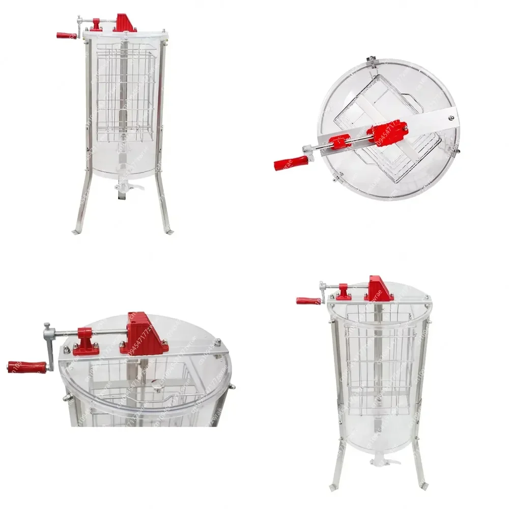 Manual 2-Frame Plastic Transparent Honey Bee Extractor New Condition Beekeeping Equipment for Bee Farms