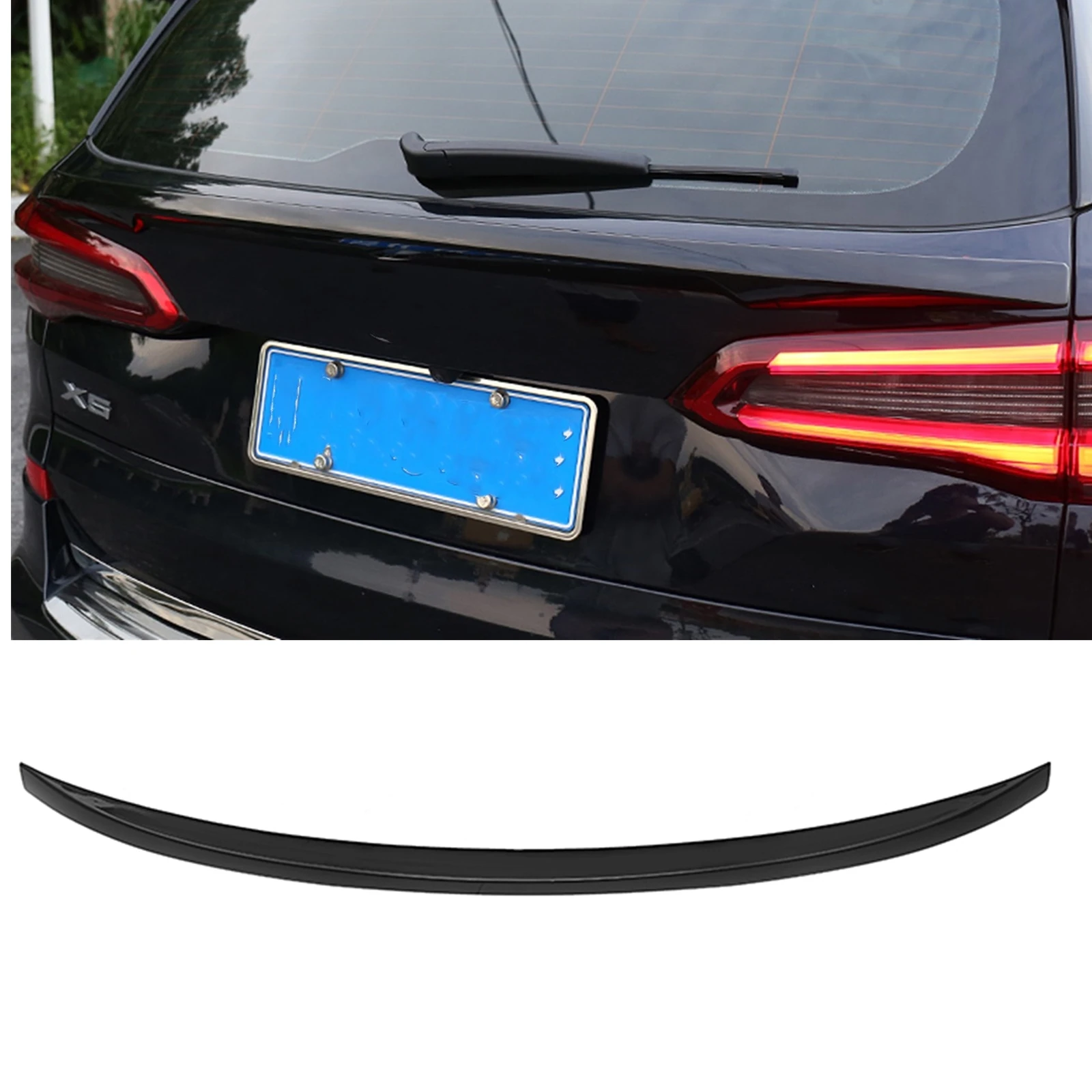 

Rear Middle Spoiler Wing For BMW X5 G05 2019 2020 2021 2022 2023 Gloss Black Upper Tail Gate Trunk Window Center Splitter Lip