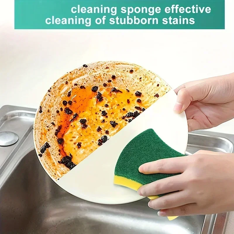 1-60PCS Kitchen Sponges Dual-Sided Scrub Pads Super Absorbent Dish Towel Scratch Resistant Scrubbing Sponge Highly Absorbent view 6