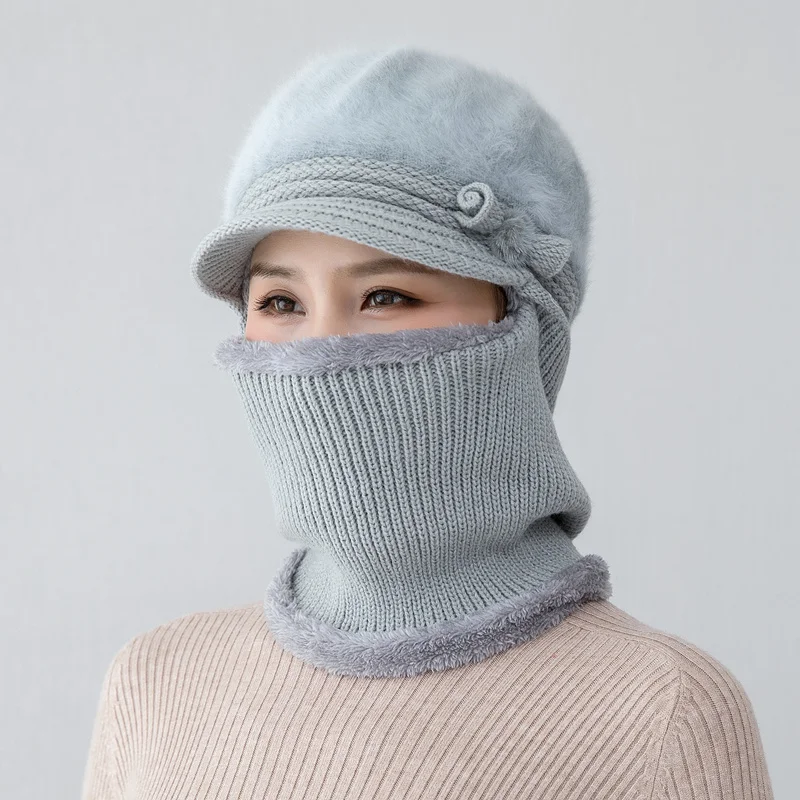 Hot Sale Female Winter Hats Fur Lined Keep Warm Hats For Women Windproof Coldproof Thicken Balaclava Cap