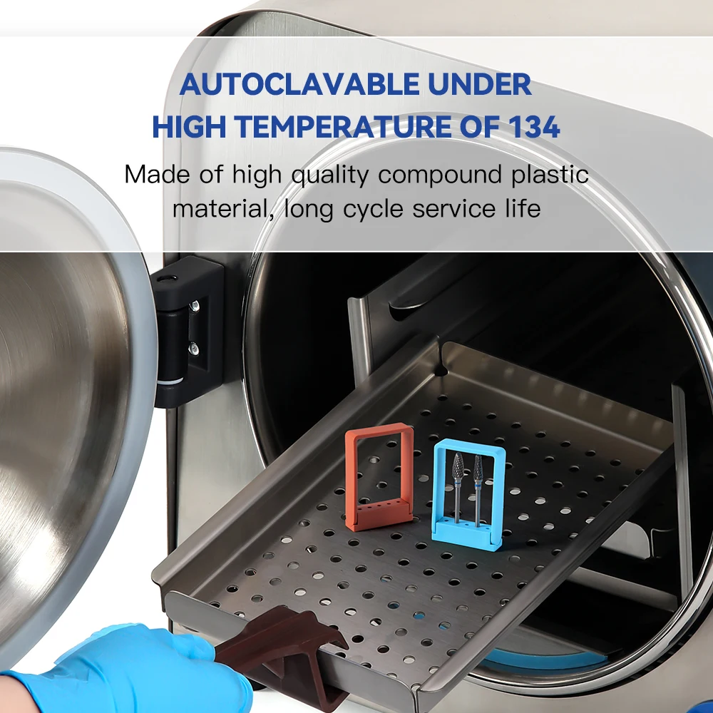 1 قطعة AZDENT الأسنان HP الأزيز حامل 5 ثقوب مجمع صندوق تعقيم من البلاستيك الأوتوكلاف تخزين الرف أداة طب الأسنان #5