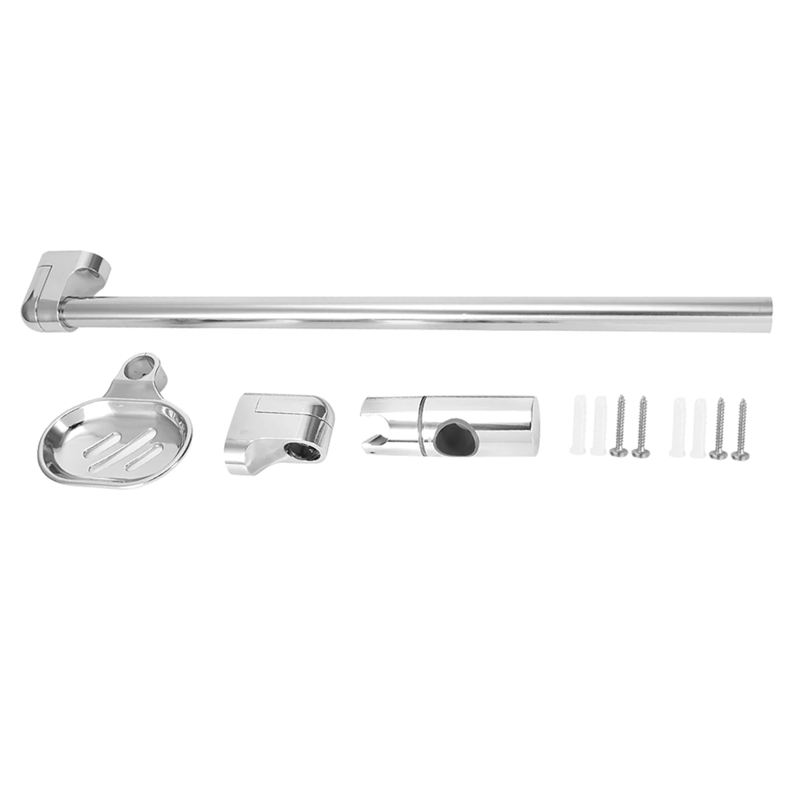 

Stainless Steel Lifting Handhold Shower Head Holder Bracket with Soap Box G1/2" Shower Head Holder Bracket